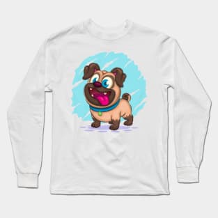 Cute Cartoon Pug Long Sleeve T-Shirt